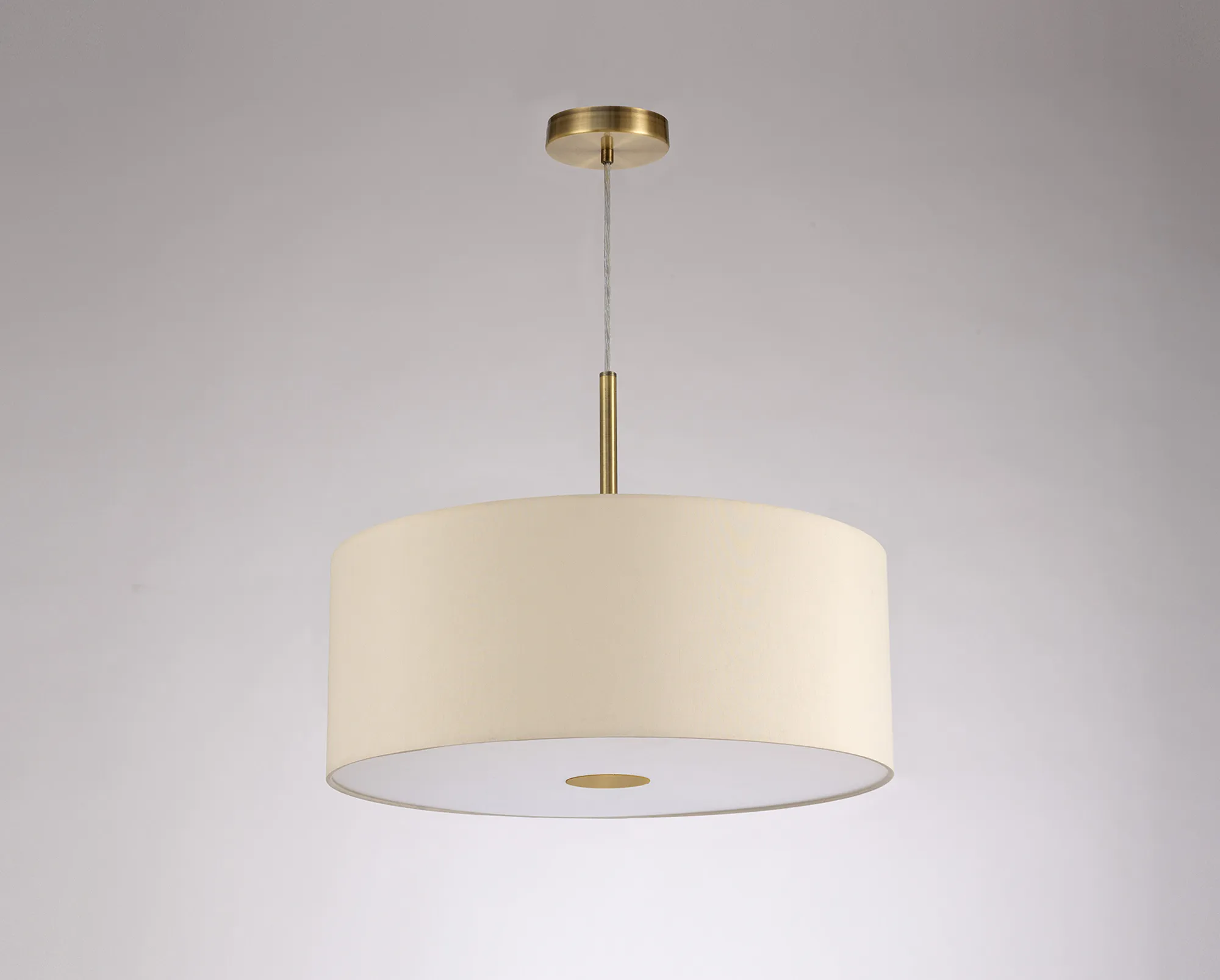 Baymont 50cm Pendant 1 Light Antique Brass, Ivory Pearl, Frosted Diffuser DK0223  Deco Baymont AB IV